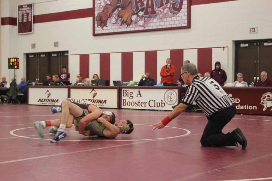 Let the games begin.
Junior Matt Sarbo dominates the wrestling mat, winning his second district title at the 2019 districts wrestling competition on Feb. 23. He will also be participating in this years districts as well. Sarbo has the chance of making this year at districts his 100th win throughout his career.