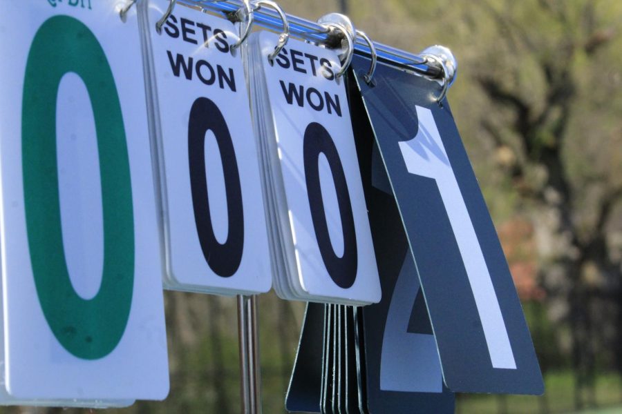 Scorekeeper at Penn State Altoona tennis courts 