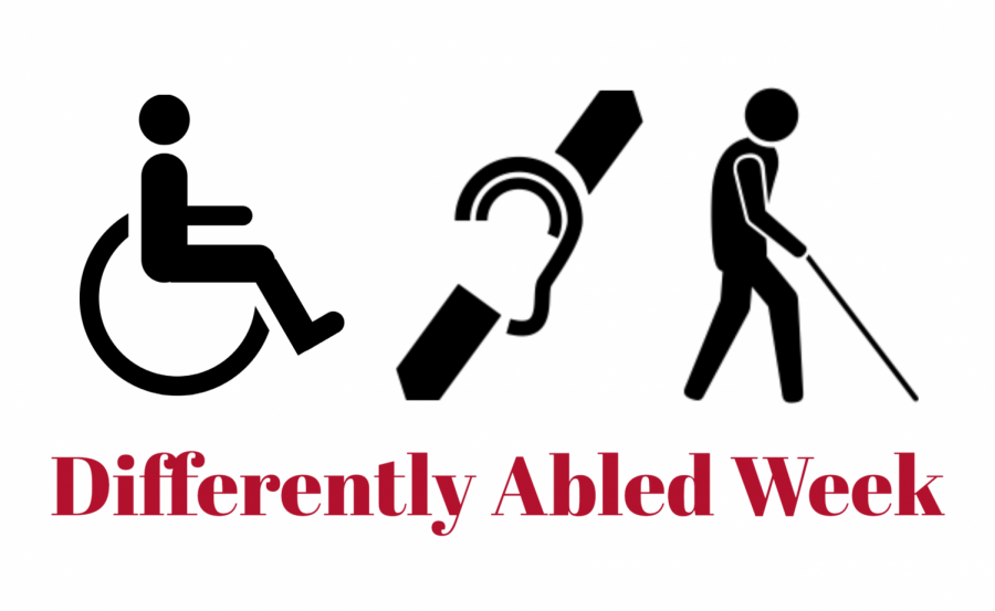 Differently abled week will take place at the end of March and at the beginning of April. History teacher Carolyn Kline created and manages differently abled week as a way to break down barriers between her students and special education students. (Image made with Adobe Spark)