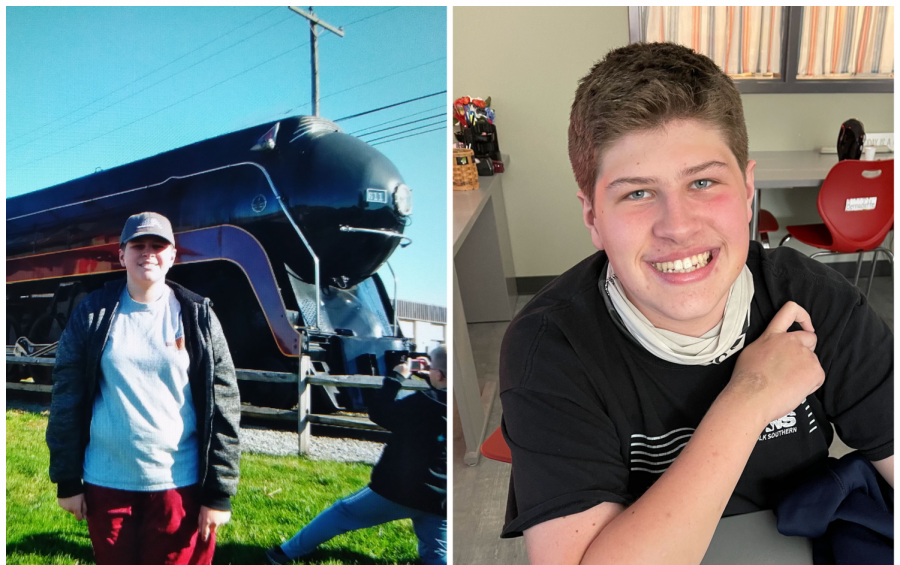 Sophomore Connor Smith has an impressive memory when it comes to trains. He can identify most trains just by hearing the color or engine number. Smith loves trains, baseball and riding his four-wheeler. Pictures courtesy of special education teacher Paige Matteson and Smiths family. 