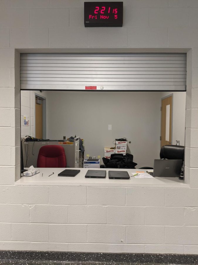 The tech window sits empty but on a daily basis Chuck Myers is available to assist with technology problems.  
