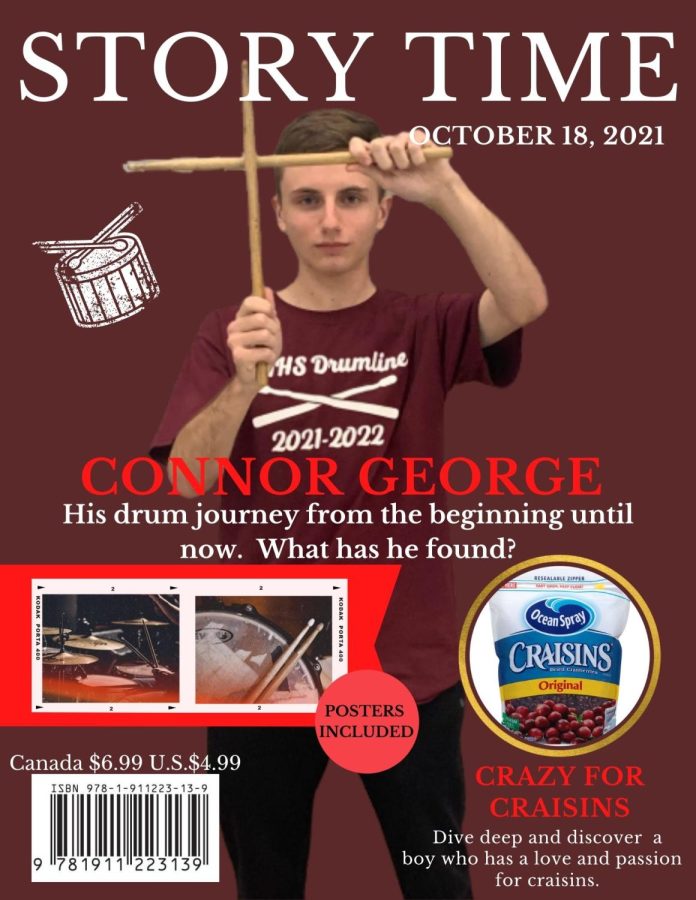 Senior Connor George devotes time to learning to play drums, revealing passion  