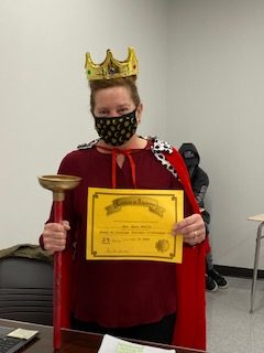 Winner Winner
Special Education teacher Mary Shultz gets crowned queen for her amount of time covering rooms. This idea was created by Erin Dunkel and was found humorous by many teachers. 