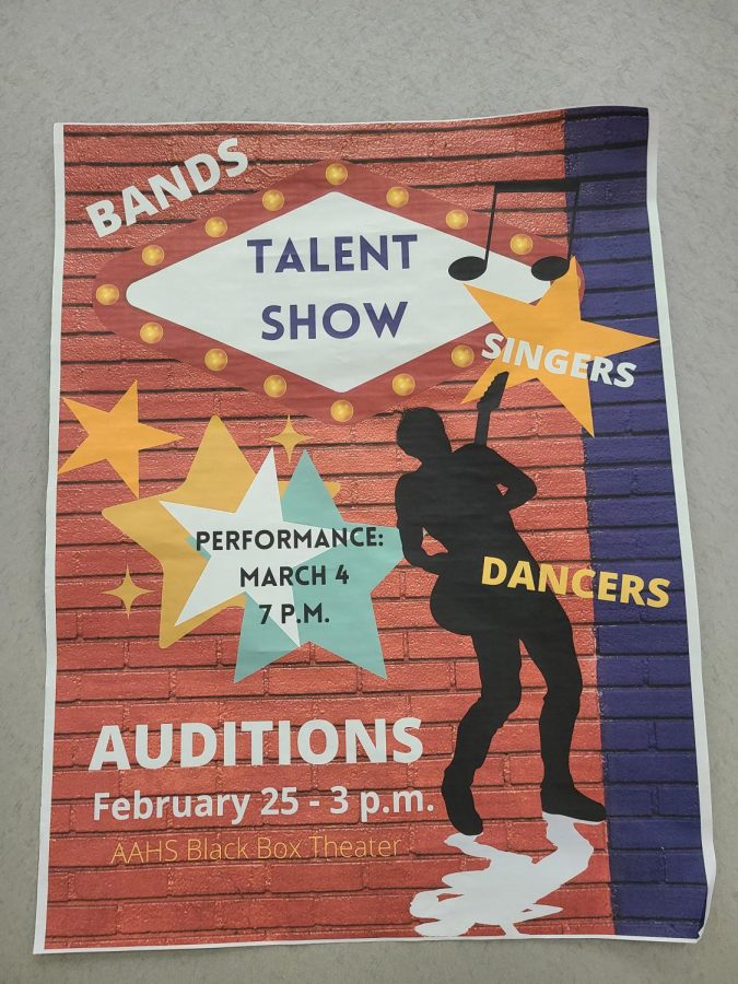 Full of talent. 
The talent show is set for March 4 at 7 p.m. Students can audition on Feb. 25 at 3 p.m.
