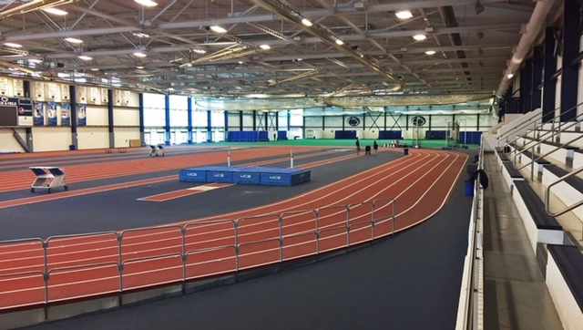 A photo of Penn State Universitys indoor track. High school indoor track states will be held here on Feb. 27th, 2022.