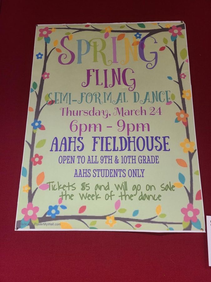 The spring fling tickets a;re to be sold the week of March 24. Tickets will be sold for five dollars. 