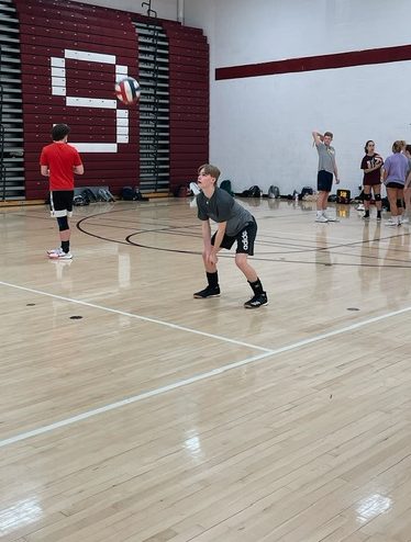 Passing to the Setter
Senior Kadince Nedimyer practices his passing form. Im happy to be back after two long years because of COVID.