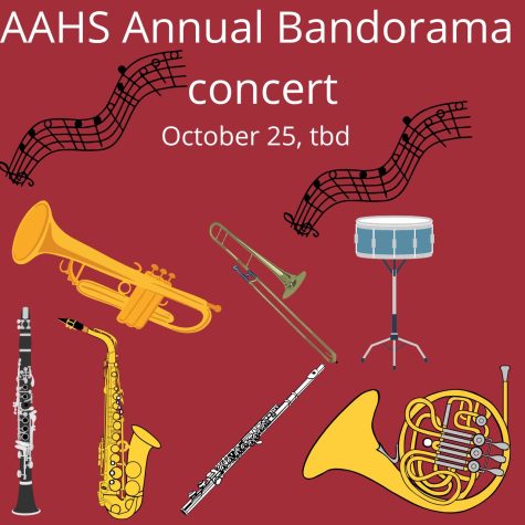 Accidentally In Love… With band. On Oct.25 the band is to perform for the annual Bandorama concert. The band will  perform their pregame and halftime music for the concert. They will be joined by the junior high band.

