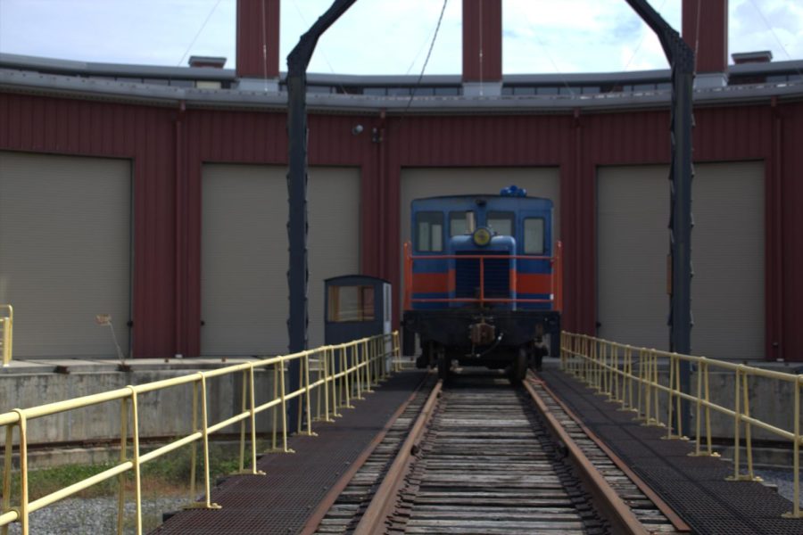 Come forward Behind the Roundhouse, multiple trains are being shown off. This train has been shown on the tracks as if it would be when moving. 