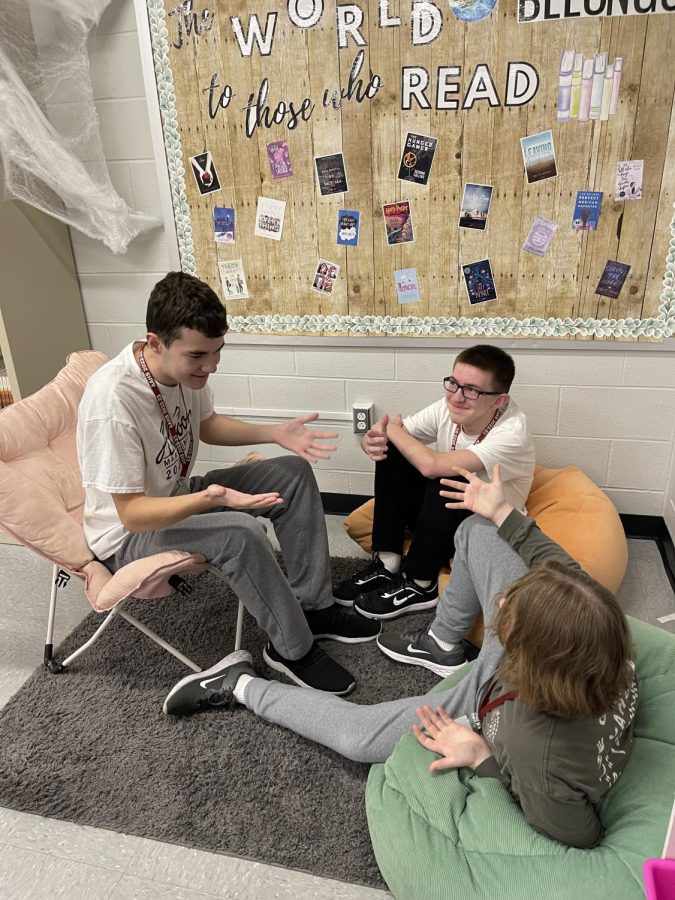 Tell us more. Sophomore Reece Myers talks to classmates Nolan Brennan and Anthony Forlina about the jazz bands involvement in the dance. 
