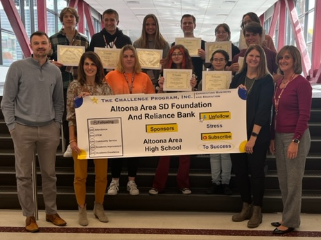 Top row left to right: Junior Wyatt Young, Ian Palilla, Hailey Kravetz, Coby Dawson, Emeline Feathers, Julia Kline, Elijah McCune
Bottom row left to right:  Nora Lockard, Natalie Boreman, Paris Lawson