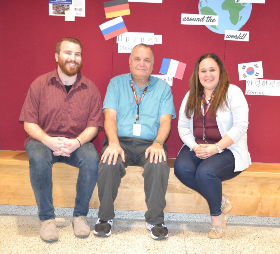 ¡Hola! Dane Leone, Mark Petrarca, and Patricia Leonard comprise the Spanish portion of the languages department. Teaching Spanish has been a dream come true for Leonard. One of the things I guess I always wanted to do is to not only learn about other cultures, but also teach about my own culture, Leonard said.