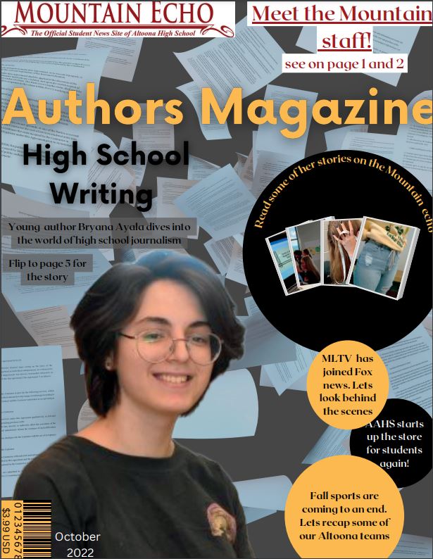 Introduction to Publication students designed magazine covers to feature journalism students.  Kihlee Noel designed this cover to feature Bryana Ayala.