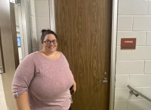 Helping hands. Behavioral Intervention class teacher Jennifer Cala works to prepare the closet in thr BIC room for the upcoming basic needs pantry. Cala has been teaching at the school for four months, and she has been planning for the pantry for approximately three months. 