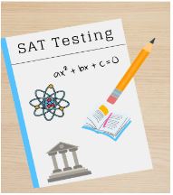 A visual replica of a S.A.T test alongside a pencil.