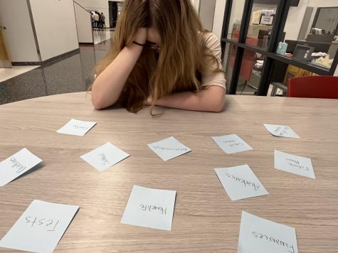 Sticky Mess A student is surrounded by sticky notes listing personal worries. Disorganization can cause stress in students as it overstimulates people and causes them to focus on the wrong things.