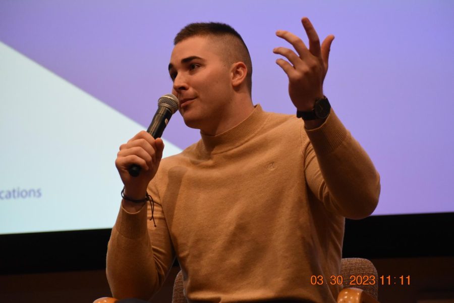 Fifty third Nittany Mountain Lion mascot Michael McDermott served as the Penn State Nittany Lion from 2020-2023.  While keeping this job, he was sworn to secrecy.  As a graduating senior, he spoke to students at the 2023 PSPA state write off competition about his experience.