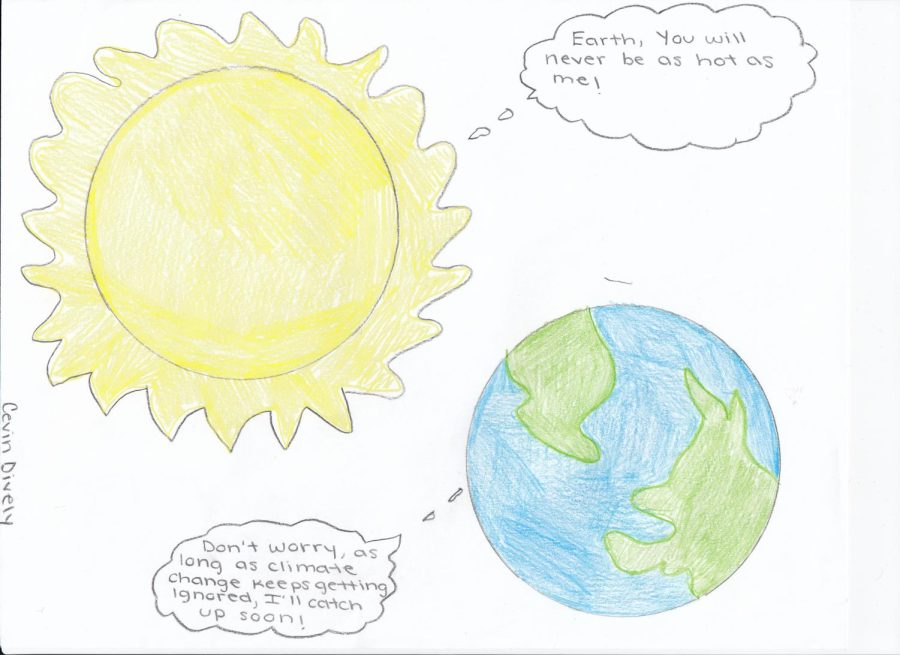 Editorial cartoon:  Global warming