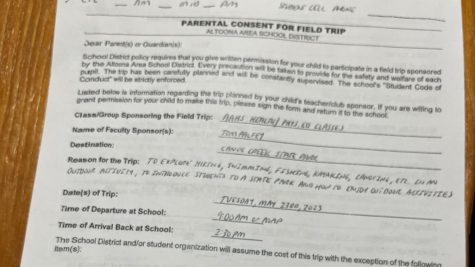 Sign Up Permission slips for the field trip lay on gym teachers desks. All teachers want the permission slips back as soon as possible.