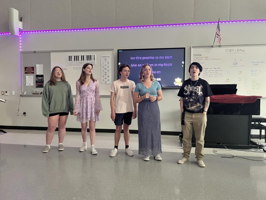 It starts tonight. The senior members of the chorus that attended the karaoke event sing From Now On from The Greatest Showman. Prior to singing, each of them gave a final speech thanking chorus director Kelly Sipes and other chorus members.