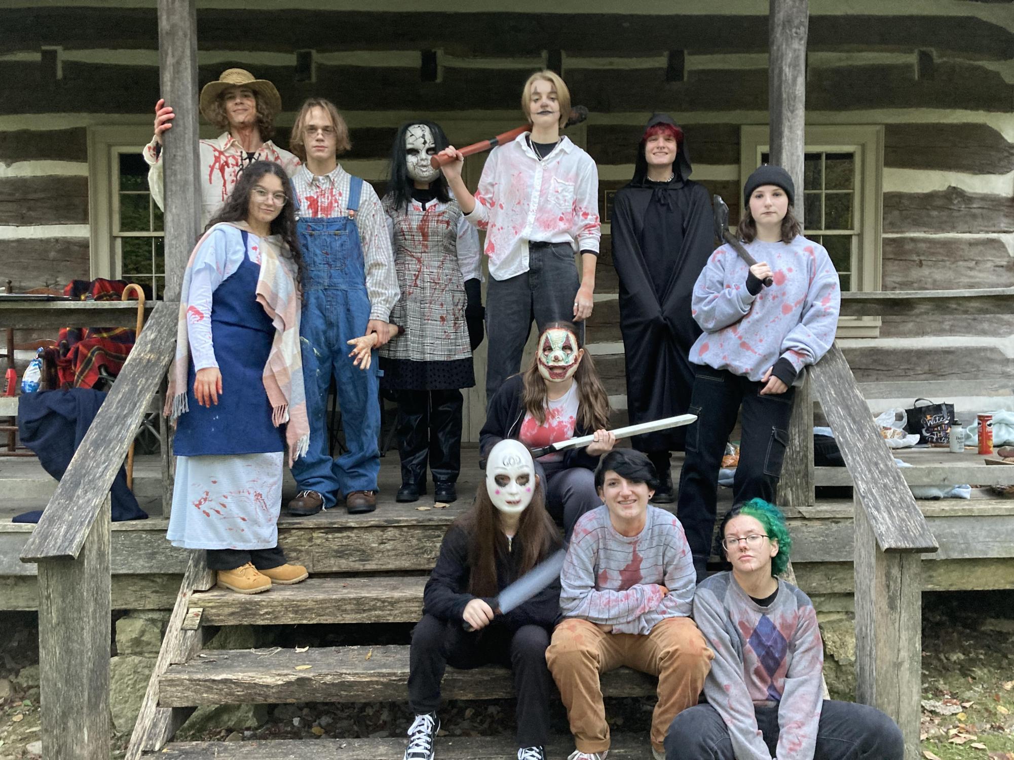 Scares. A group from last years event poses as they begin to set up for the night.   On October 7, the club will begin their set up for this years event. 