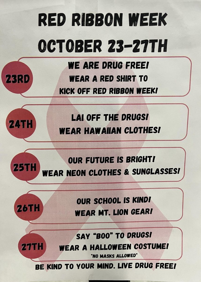 Red ribbon week held by S.A.D.D. club
