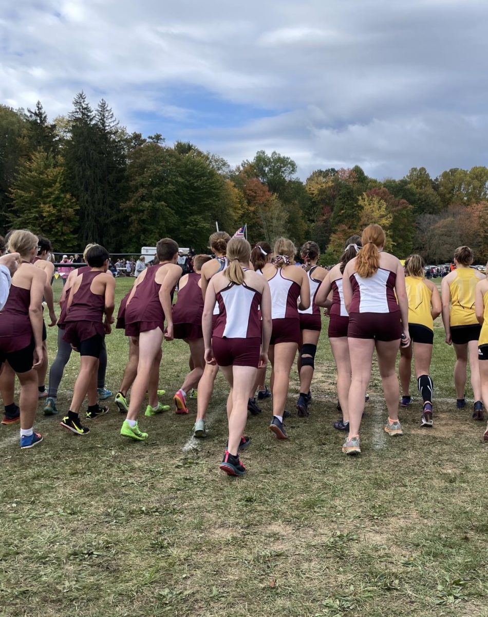 Get set, go. Boys and girls junior varsity cross country runners wait for the gun to go off at the start line. The teams raced at the Grove City Invitational on Oct. 7, their fifth invitational of the season. 
