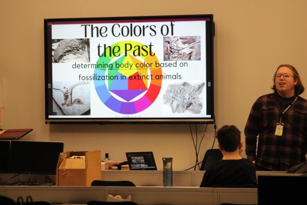 Mosey giving his presentation. The colors of the past.  