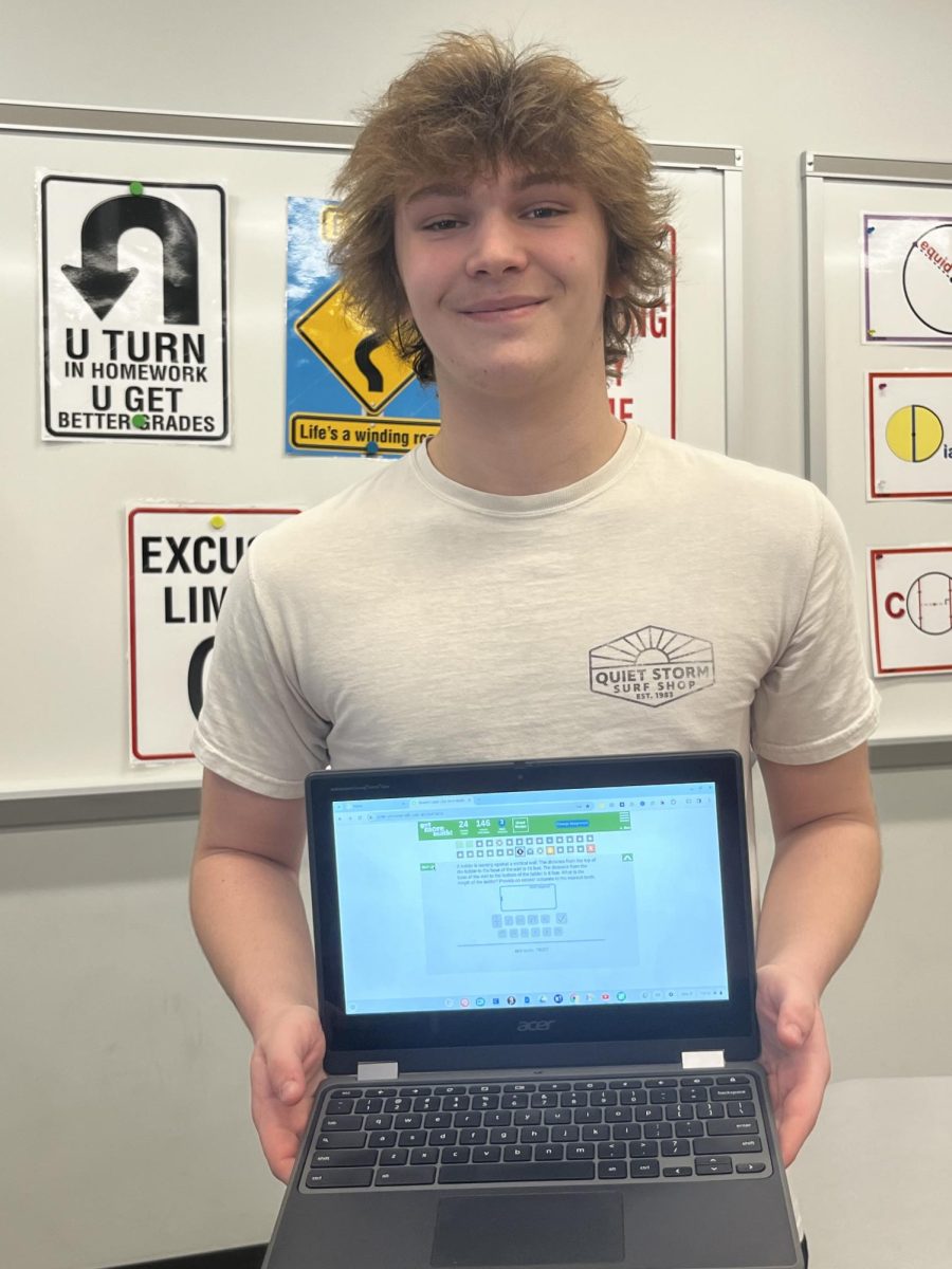 Sophomore Ashton Barr-Baughman gets beyond the Get More Math points for this week. He has done 146 math problems this week on Get More Math. 