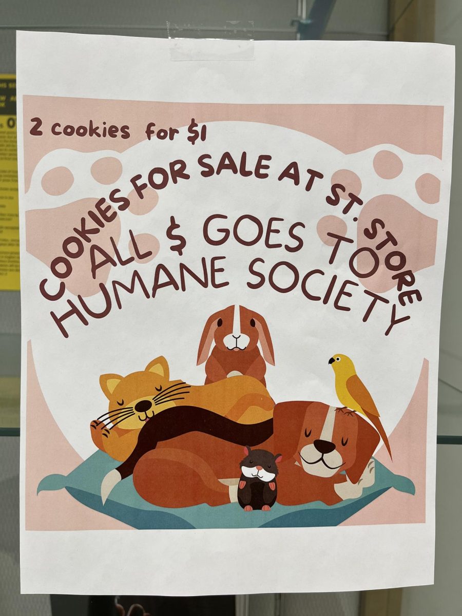 Act of kindness. Bake sales to raise money for the Humane Society are taking place in the beginning of May. 