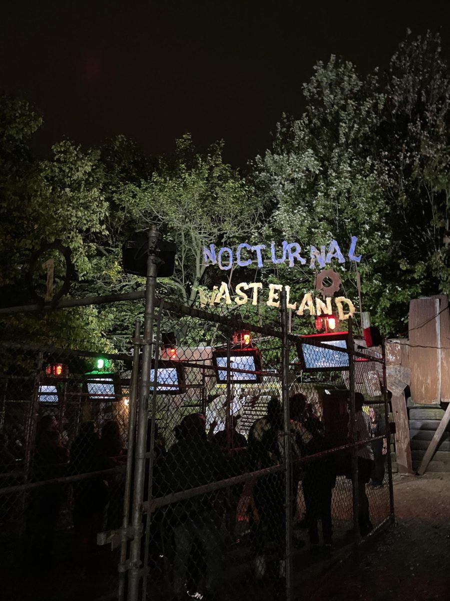 Danger zone. Anxious tourists wait in line at the "Nocturnal Wasteland" attraction. "Nocturnal Wasteland" was a peek at what could happen if a toxic meltdown were to take place. 