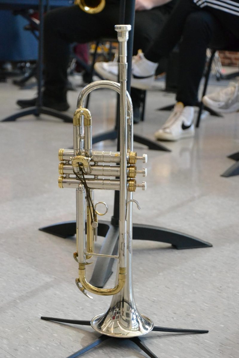 Playing in style. During their clinic, Advanced Jazz Ensemble members had the opportunity to ask questions to the Commodores. Some questions revolved around the type of instruments the Commodores own. 