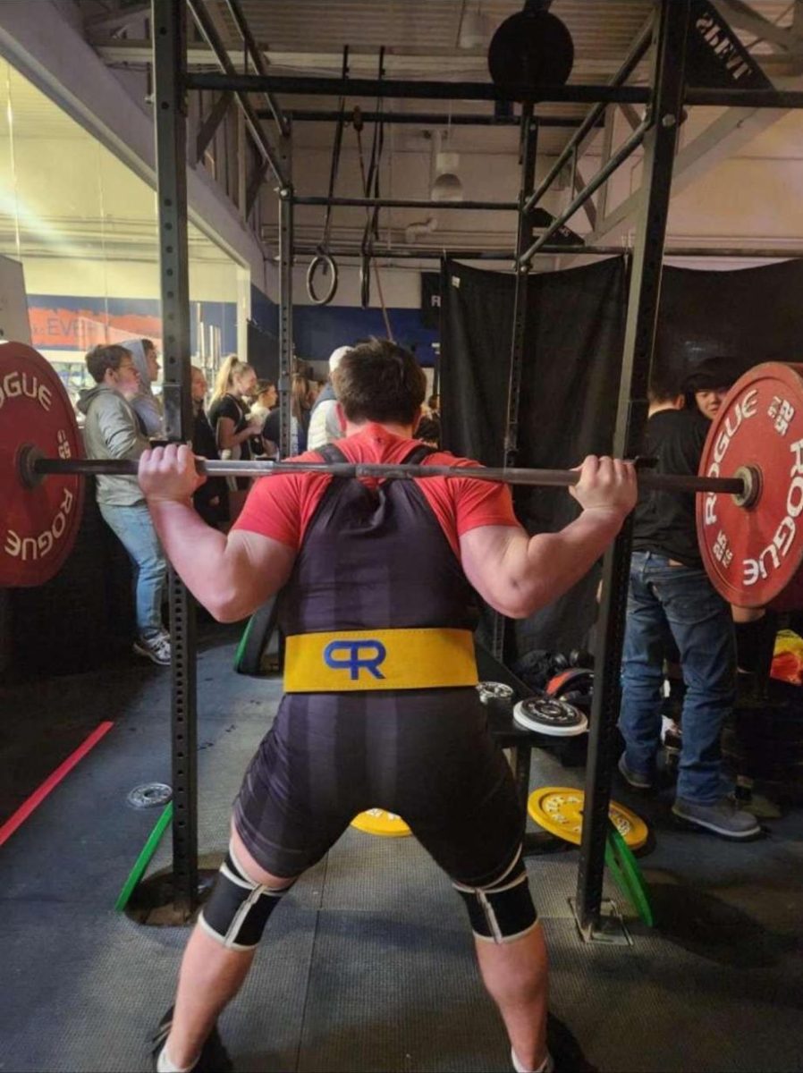 Heavy lifting. Logan Meyers works out in the gym. (Courtesy of Logan Meyers)