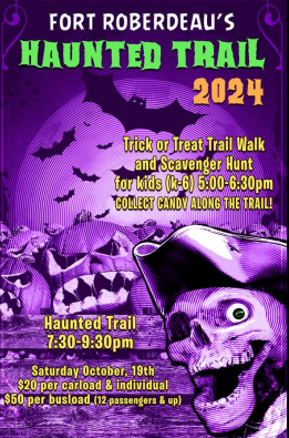 The haunted trail will be held at 7:30 p.m.. The last group will be taken at 9:30 p.m.. (Courtesy of Jim Krug). 