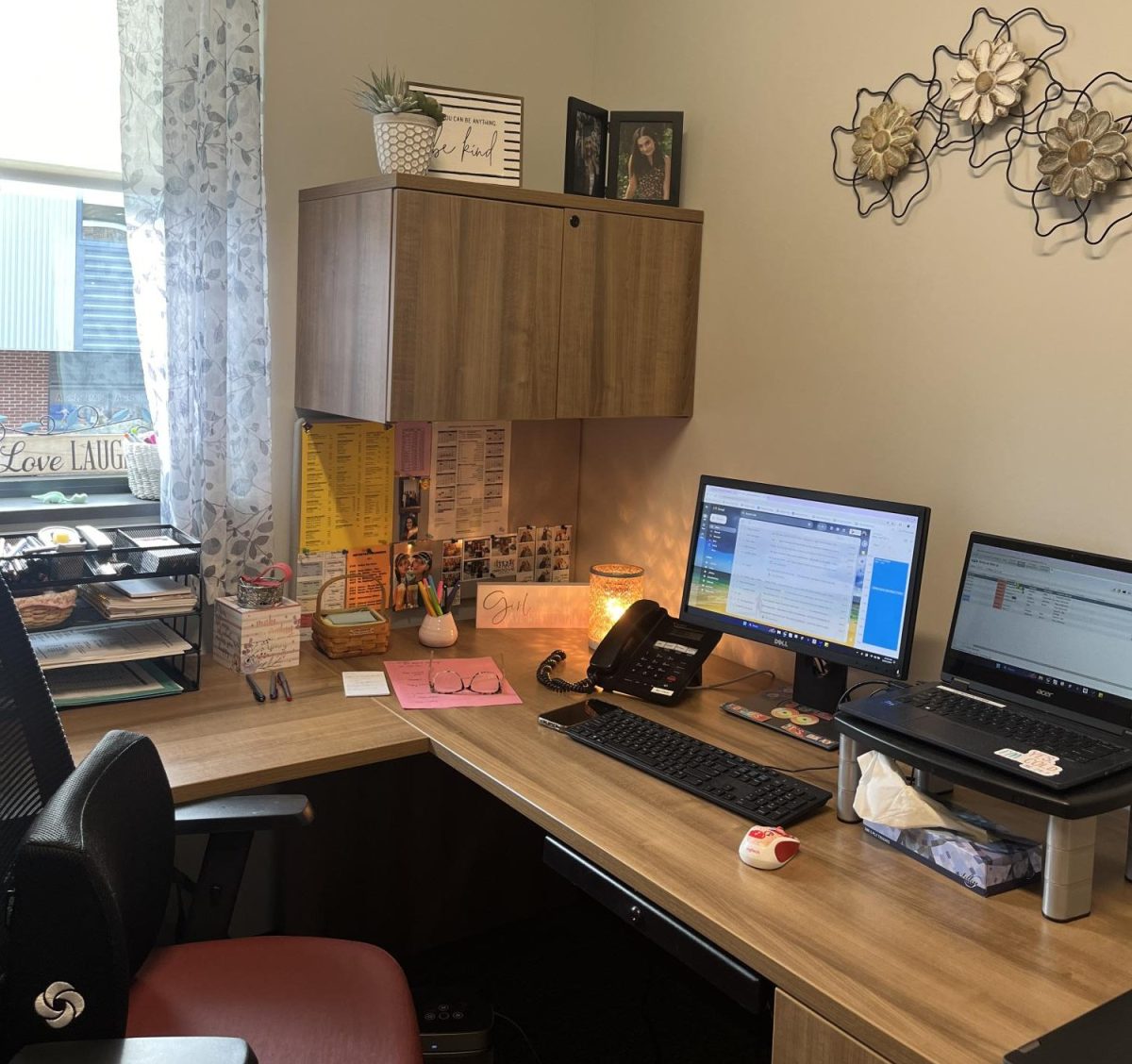 Clearing up. Guidance counselor Tiffany Johannides has begun cleaning her office out as she moves from school to school. 