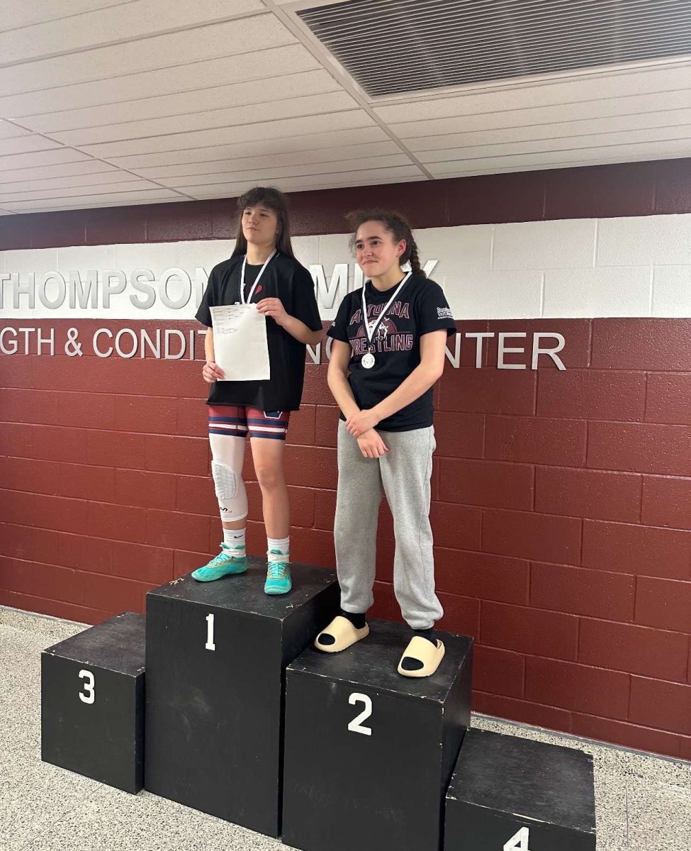 Runner-up. Freshman Sarah Glenny wins silver in middle school girls state championship meet. This was her first year wrestling. (Photo Courtesy of Sarah Glenny)