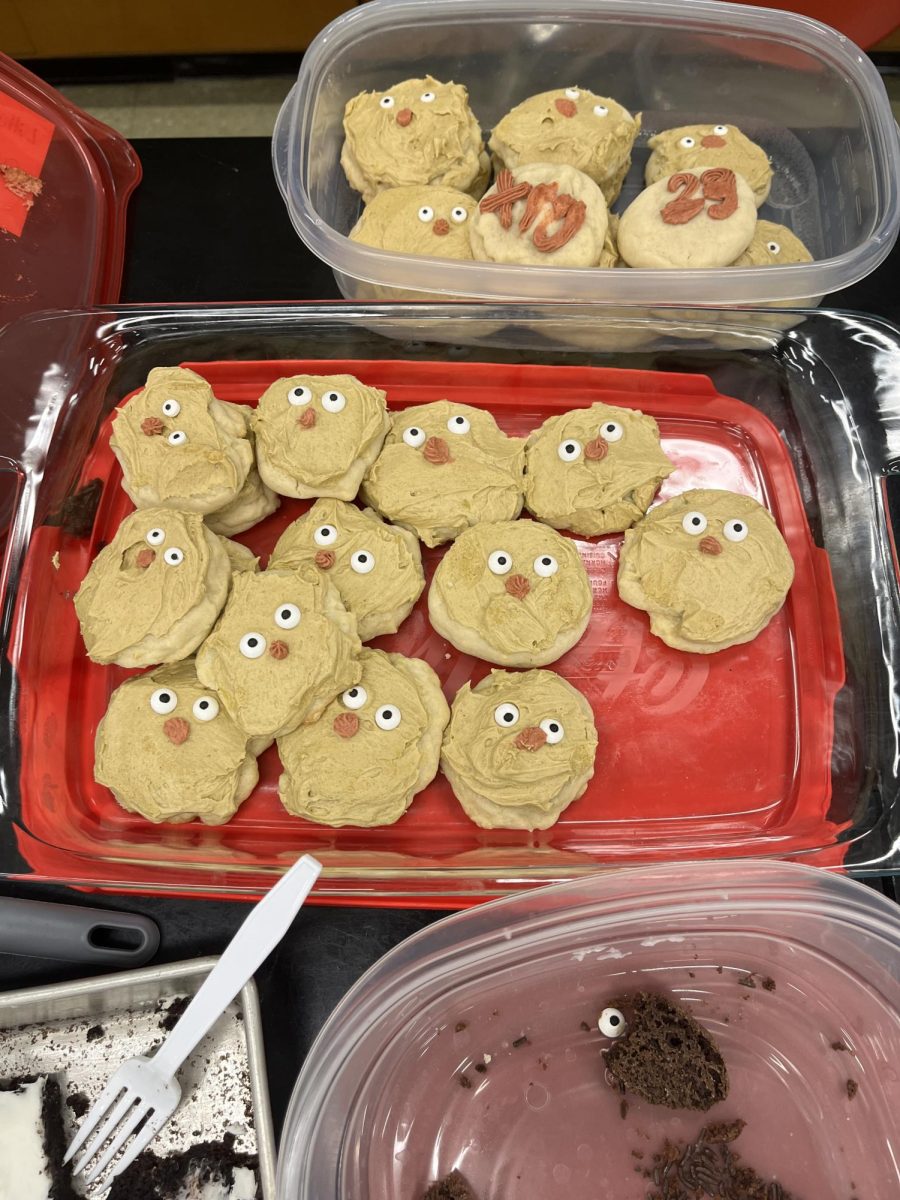 Dozens on dozens. Students included mole faces on their cookies as well as Avogadro's number. 