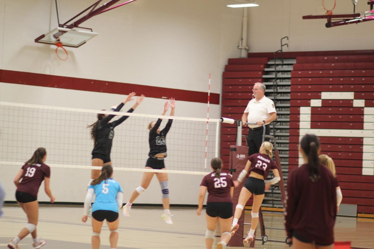 Block. The Lady Lions play against Central Dauphin. Volleyball is a part of the intramural sport program. (Courtesy of Noah DiVentura)