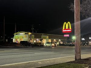 McDonald's. The McDonald's Mangione was caught at sits at 407 E Plank Road. Mangione's ordeal brought national attention to the city. 