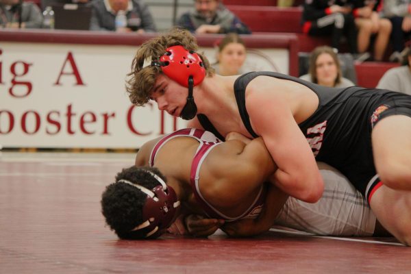 The wrestling team takes on Indiana during last season. The team will take on Clearfield on Jan. 8. (Courtesy of Charlie Kephart)