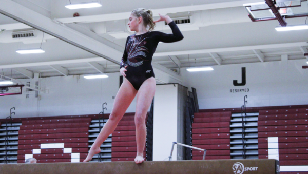 Gymnast Emma Bettwy competes in beam last season. Bettwy is captain of the team this year. 