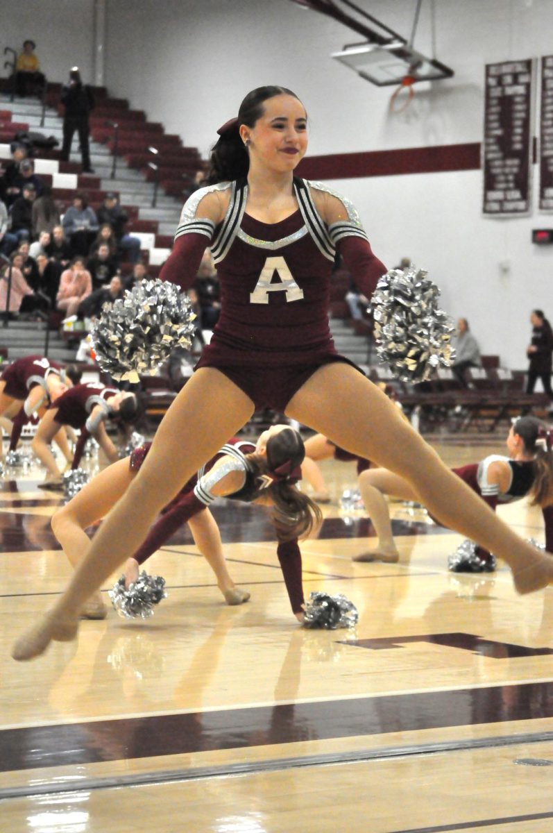 Quick trick! Freshman Lia Ross showcased her special move during the  Lioneers performance. She adds a unique touch, impressing the audience with her skill. 