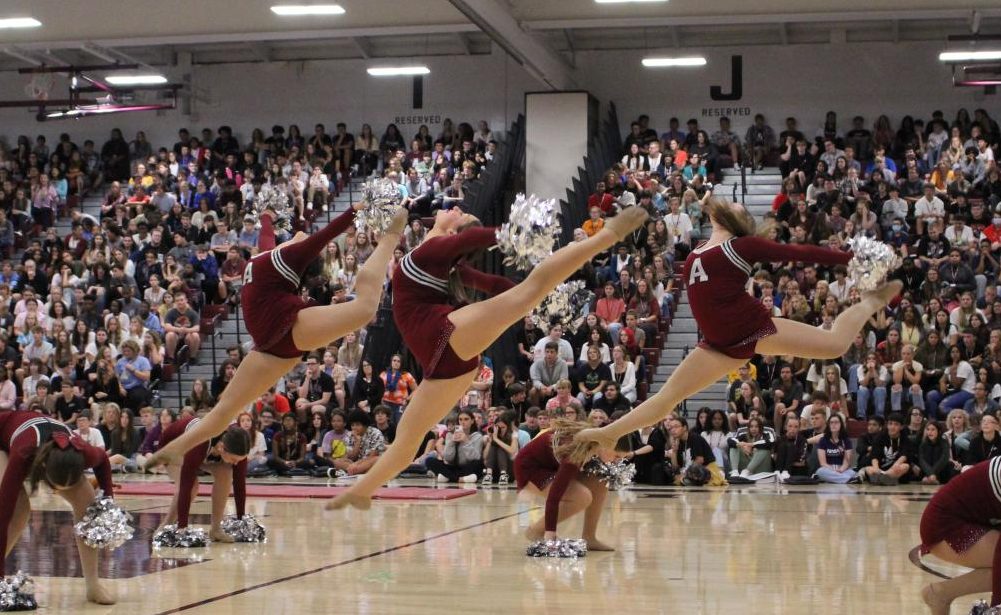 Lioneers perform at a pep rally in 2022 for rivalry game against Hollidaysburg 