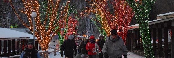 Local runners and walkers go through the dazzling display of holiday lights, trying to finish their year off with a bang. The Twilight Race annually takes place on New Year's Eve. 
