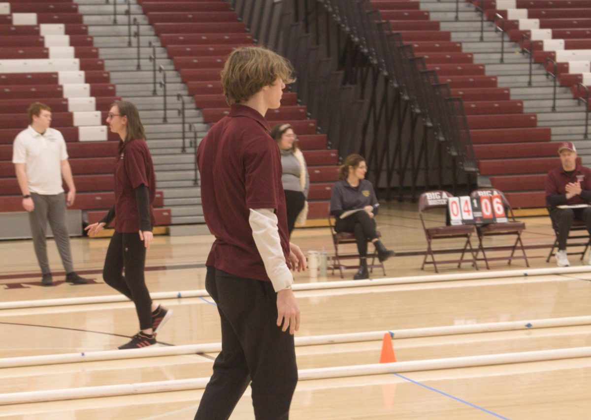 Bocce ball. Senior Brian Knott waits for his turn in the game. The team will compete in games throughout the rest of the month. (Courtesy of Elizabeth Swope)