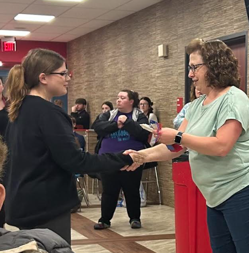 Winner. Junior Aly Sipes wins an award at a speech league competition. Students who enjoy Introduction to Public Speaking are encouraged to join the speech league. (Courtesy of Addisen McDonald)