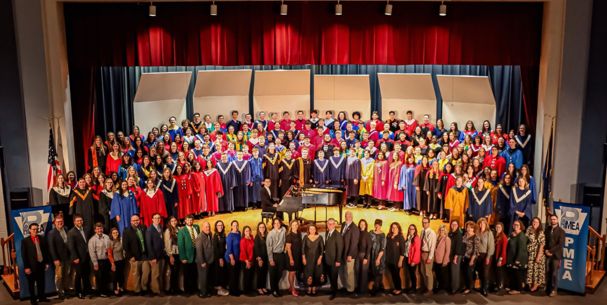 Chorus. The PMEA District Six Chorus poses for a picture. Many students attended this event from several different schools. (Courtesy of Greg Wenzel)