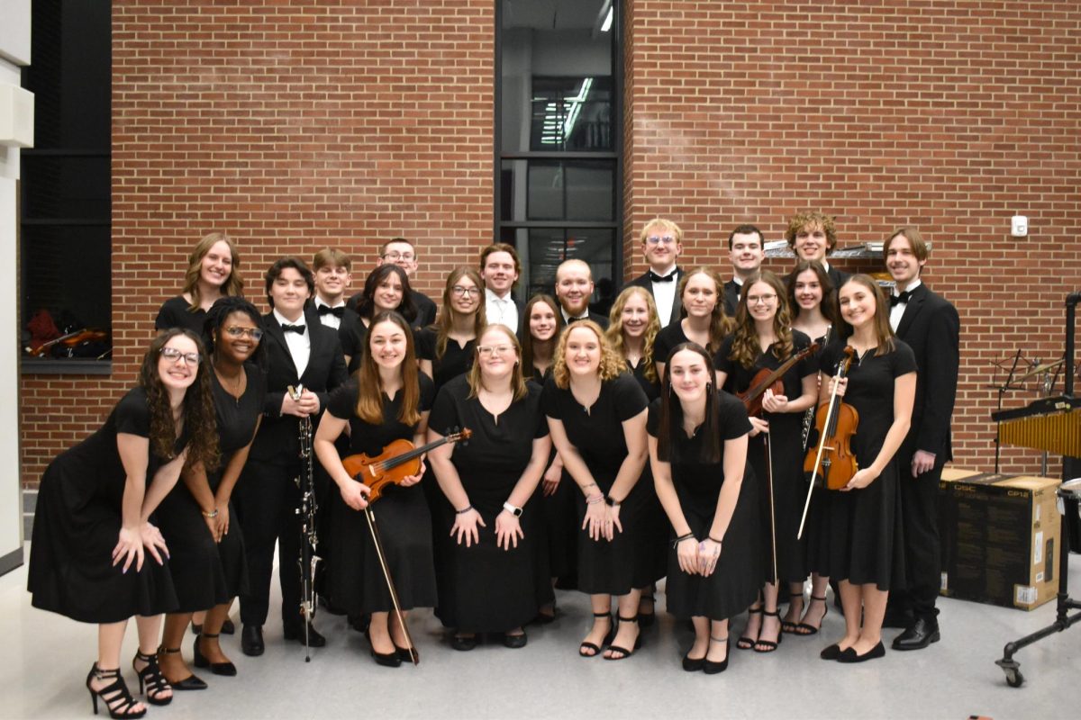 Spring Spectacular. All the seniors gather for a picture at the end of their last Spring Spectacular Concert. This concert was held on Feb. 27. (Courtesy of Adrielle McNeal)