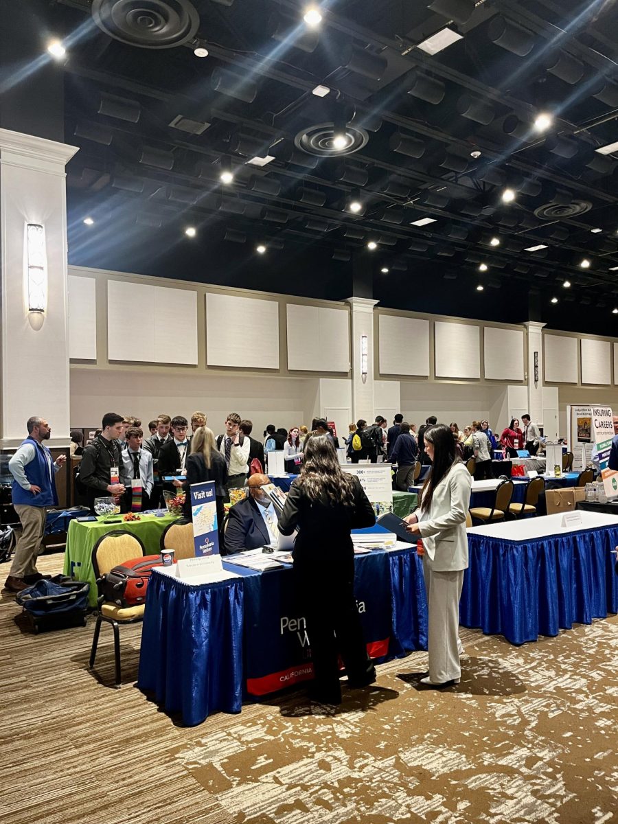 Colleges. In the Hershey Lodge many colleges and programs set up table booths. At these tables, FBLA members could learn more about these colleges and programs. 