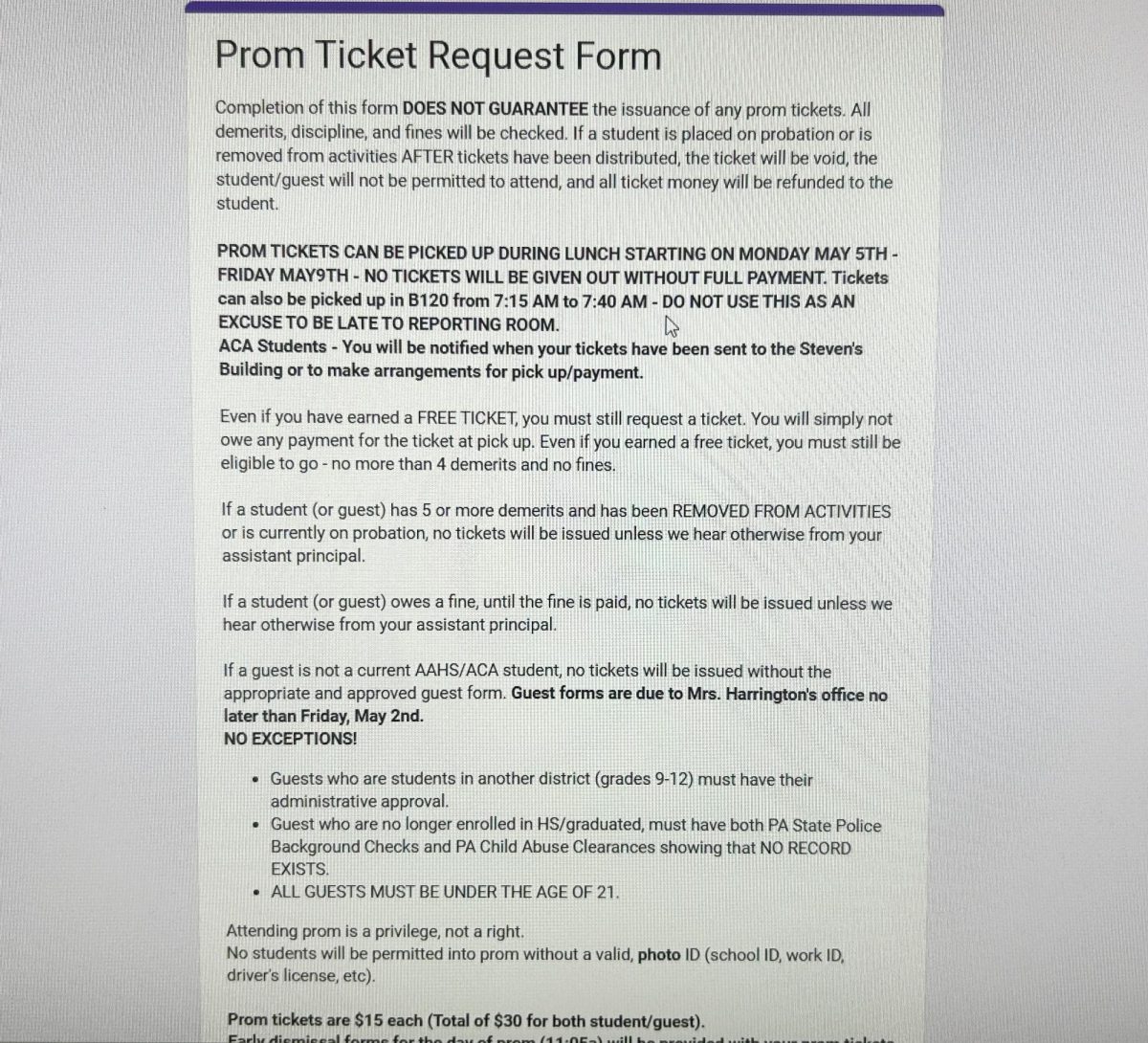 Prom Ready. All students planning to attend Prom or Afterglo must fill out the google form sent out. 